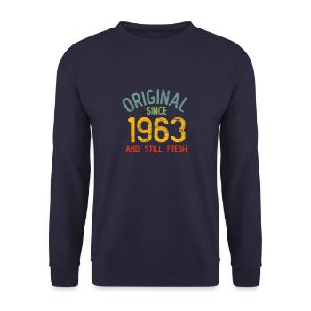Millésime 1963 - Sweat-shirt Unisexe - marine - Devant - Alina (178cm) & Michal (187cm)