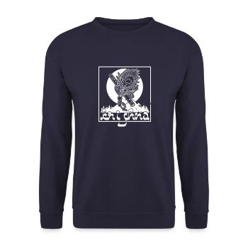 Hindu Buddhist Krishna Yoga Zen Buddhist - Unisex Pullover - Navy - Vorne - Alina (178cm) & Michal (187cm)