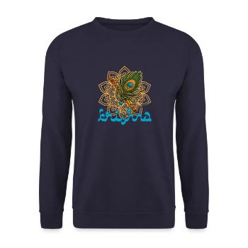 Hindu Bansuri Indien Buddhist Krishna Flöte - Unisex Pullover - Navy - Vorne - Alina (178cm) & Michal (187cm)