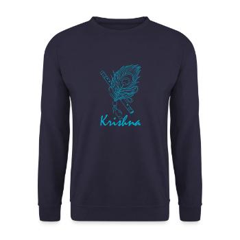 Krishna Yoga Zen Flöte Musik Hindu Buddhist - Unisex Pullover - Navy - Vorne - Alina (178cm) & Michal (187cm)