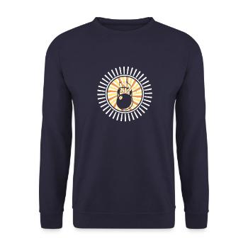 Kettlebell Hantel Barbell Gym Sportler Fitness - Unisex Pullover - Navy - Vorne - Alina (178cm) & Michal (187cm)