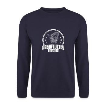 Krischna Zen Flöte Yoga Musik Buddhist Hindu - Unisex Pullover - Navy - Vorne - Alina (178cm) & Michal (187cm)