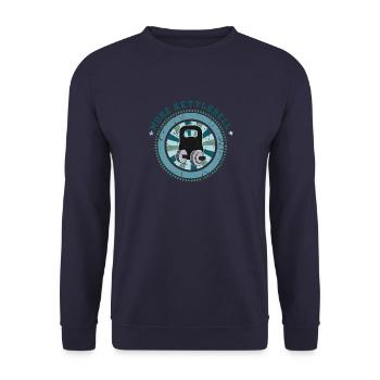 Kettlebell Muskelaufbau Fitness Hantel Sport - Unisex Pullover - Navy - Vorne - Alina (178cm) & Michal (187cm)