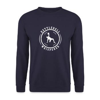 Kettlebell Masse Muskelaufbau Fitness Gym - Unisex Pullover - Navy - Vorne - Alina (178cm) & Michal (187cm)