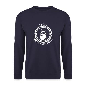 Muskelaufbau Kettlebell Gym Bodybuilder - Unisex Pullover - Navy - Vorne - Alina (178cm) & Michal (187cm)