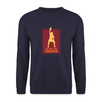 Bodybuilder Masse Kettlebell Hantel Fitness - Unisex Pullover - Navy - Vorne - Alina (178cm) & Michal (187cm)