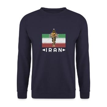 Gott Zurvan Religion Iran Antik Persisch - Unisex Pullover - Navy - Vorne - Alina (178cm) & Michal (187cm)