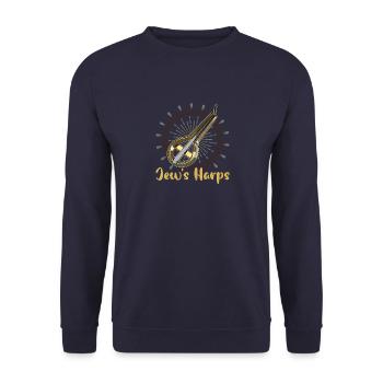Jew's Harp Instrument Qopuz Maultrommel - Unisex Pullover - Navy - Vorne - Alina (178cm) & Michal (187cm)