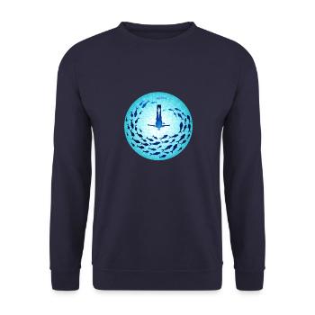 Blau würde Blue Would - Unisex Pullover - Navy - Vorne - Alina (178cm) & Michal (187cm)