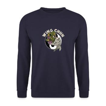 Wing Chun Tsun Kampfsport Schlange Kunst - Unisex Pullover - Navy - Vorne - Alina (178cm) & Michal (187cm)
