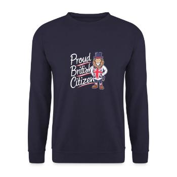 PROUD BRITISH CITIZEN - Unisex Sweatshirt - navy - Front - Alina (178cm) & Michal (187cm)
