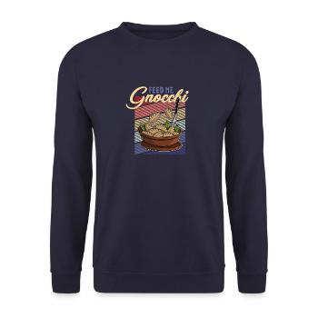 Nudeln Nocken Gnocchi Pasta Italien Küche - Unisex Pullover - Navy - Vorne - Alina (178cm) & Michal (187cm)