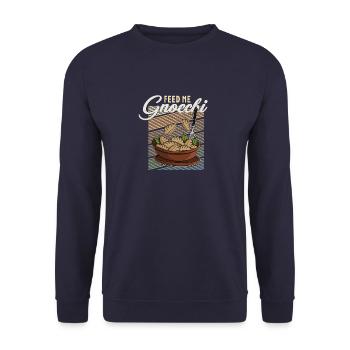 Nudeln Nocken Gnocchi Pasta Italien Küche - Unisex Pullover - Navy - Vorne - Alina (178cm) & Michal (187cm)