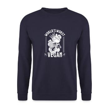 BBQ Fleisch Grillen Hinterhof Sommer Grill - Unisex Pullover - Navy - Vorne - Alina (178cm) & Michal (187cm)