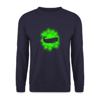 Pottwal Ocean Schützer - Unisex Pullover - Navy - Vorne - Alina (178cm) & Michal (187cm)