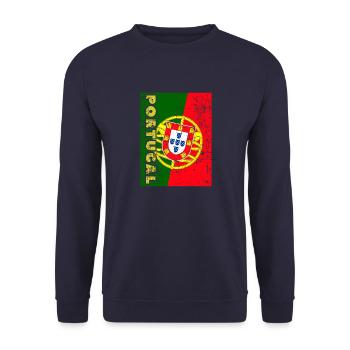 Portugal Lissabon Herkunft Portugiese Heimat - Unisex Pullover - Navy - Vorne - Alina (178cm) & Michal (187cm)