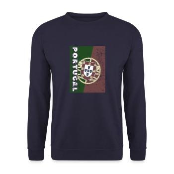 Portugal Lissabon Herkunft Portugiese Heimat - Unisex Pullover - Navy - Vorne - Alina (178cm) & Michal (187cm)