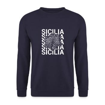 Trinacria Sizilien Wappen Italien Region Reise - Unisex Pullover - Navy - Vorne - Alina (178cm) & Michal (187cm)