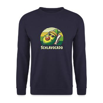 Schlavocado Schlafshirt Nachthemd Pyjama Schlaf - Unisex Pullover - Navy - Vorne - Alina (178cm) & Michal (187cm)