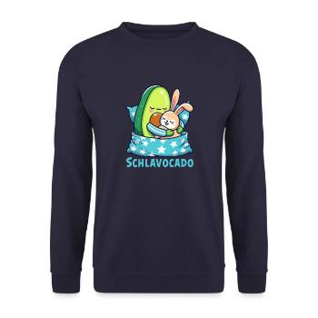Schlavocado Schlafshirt Nachthemd Pyjama Schlafanz - Unisex Pullover - Navy - Vorne - Alina (178cm) & Michal (187cm)