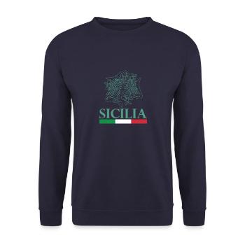 Sizilien Trinacria Region Italien Urlaub Catania - Unisex Pullover - Navy - Vorne - Alina (178cm) & Michal (187cm)