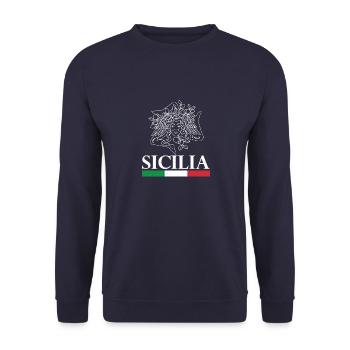 Sizilien Trinacria Region Italien Urlaub Catania - Unisex Pullover - Navy - Vorne - Alina (178cm) & Michal (187cm)