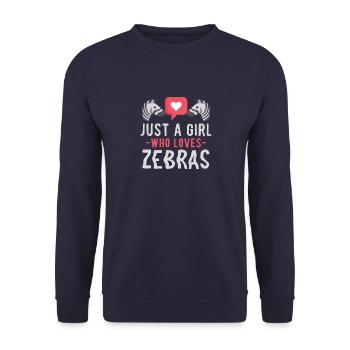 Just A Girl Who Loves Zebras Funny Stripes Animal - Unisex Sweatshirt - navy - Front - Alina (178cm) & Michal (187cm)