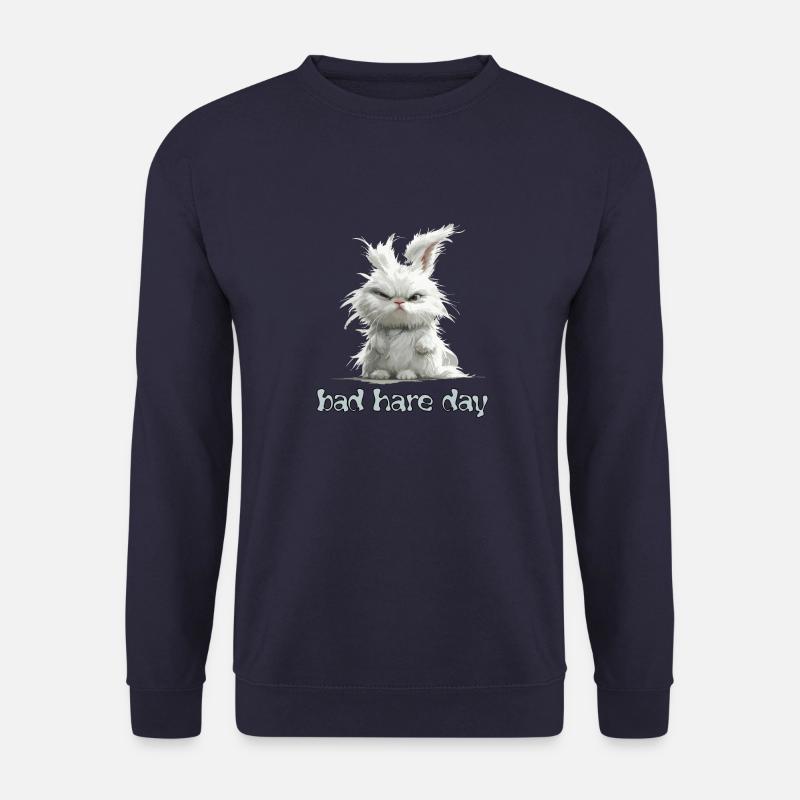 Funny pun Bad Hare day funny bunny - Unisex Sweatshirt - navy