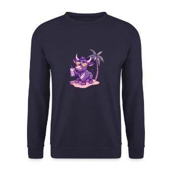 Palmier d’été de l’île du Taurus - Sweat-shirt Unisexe - marine - Devant - Alina (178cm) & Michal (187cm)