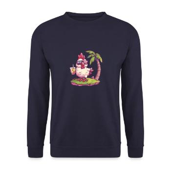Palmier d’été de l’île du poulet - Sweat-shirt Unisexe - marine - Devant - Alina (178cm) & Michal (187cm)