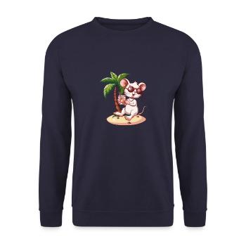 Palmier d’été de l’île de la souris - Sweat-shirt Unisexe - marine - Devant - Alina (178cm) & Michal (187cm)