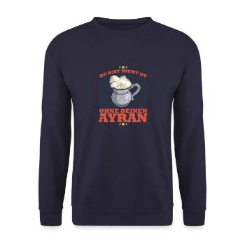 Ayran Becher Kebab Döner Imbiss Türkei National - Unisex Pullover - Navy - Vorne - Alina (178cm) & Michal (187cm)