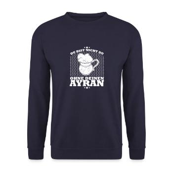 Ayran Becher Kebab Döner Imbiss Türkei National - Unisex Pullover - Navy - Vorne - Alina (178cm) & Michal (187cm)