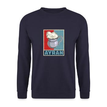 Ayran Becher Döner Kebab Türkei Türlisch Milch - Unisex Pullover - Navy - Vorne - Alina (178cm) & Michal (187cm)
