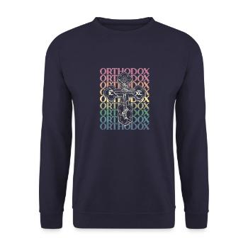 Serbien Balkan Orthodox Christentum Glaube - Unisex Pullover - Navy - Vorne - Alina (178cm) & Michal (187cm)