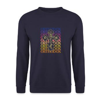 Serbien Balkan Orthodox Christentum Glaube - Unisex Pullover - Navy - Vorne - Alina (178cm) & Michal (187cm)