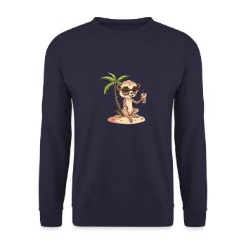 Meerkat Summer Holiday - Unisex Sweatshirt - navy - Front - Alina (178cm) & Michal (187cm)