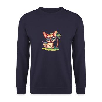 Chihuahua Dogs Summer Vacation - Unisex Sweatshirt - navy - Front - Alina (178cm) & Michal (187cm)