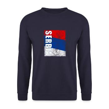 Serbien Orthodox Balkan Christentum Belgrad - Unisex Pullover - Navy - Vorne - Alina (178cm) & Michal (187cm)