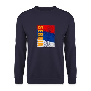 Serbien Orthodox Balkan Christentum Belgrad - Unisex Pullover - Navy - Vorne - Alina (178cm) & Michal (187cm)