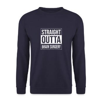Brain Tumor Vintage Gehirn Tumor Sayings - Unisex Pullover - Navy - Vorne - Alina (178cm) & Michal (187cm)