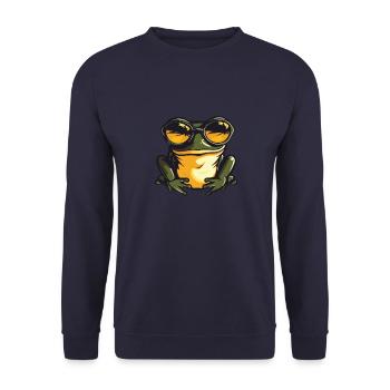 Grenouille Drôle Cool - Sweat-shirt Unisexe - marine - Devant - Alina (178cm) & Michal (187cm)