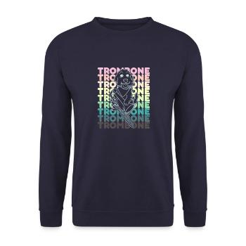 Hund Blechbläser Posaune Musiker Orchester - Unisex Pullover - Navy - Vorne - Alina (178cm) & Michal (187cm)
