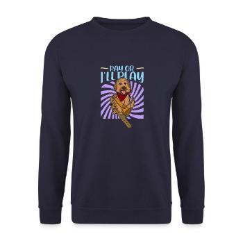 Posaunist Musiker Trompete Musik Hund - Unisex Pullover - Navy - Vorne - Alina (178cm) & Michal (187cm)