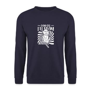 Posaunist Musiker Trompete Musik Hund - Unisex Pullover - Navy - Vorne - Alina (178cm) & Michal (187cm)