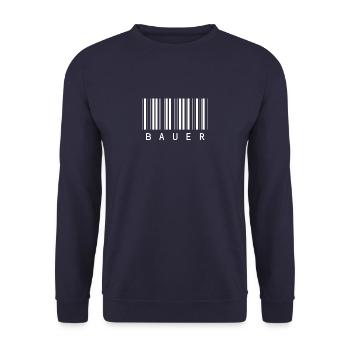Classique Noir et Blanc Style Code-barres Gras Stateme - Sweat-shirt Unisexe - marine - Devant - Alina (178cm) & Michal (187cm)