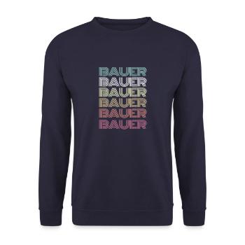 BAUER Multi-Colored Line Art Retro Style - Unisex Sweatshirt - navy - Front - Alina (178cm) & Michal (187cm)