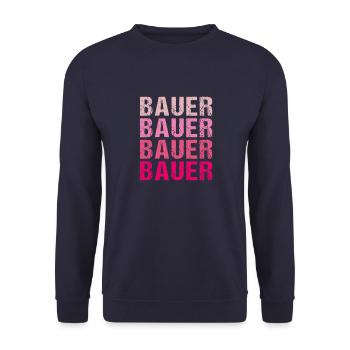 Bold Bauer Inspired Text Color Fade Effect - Unisex Sweatshirt - navy - Front - Alina (178cm) & Michal (187cm)