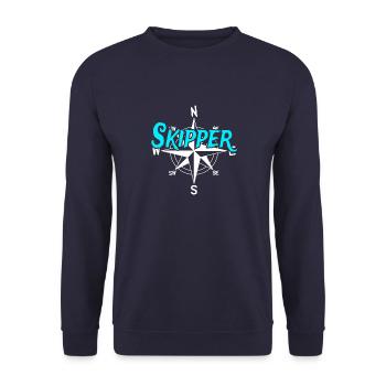 Skipper – With wind rose for real captains - Unisex Sweatshirt - navy - Front - Alina (178cm) & Michal (187cm)
