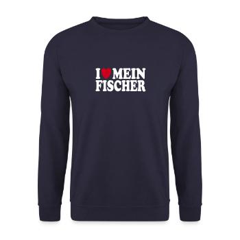J’aime mon expression sincère Fisher - Sweat-shirt Unisexe - marine - Devant - Alina (178cm) & Michal (187cm)